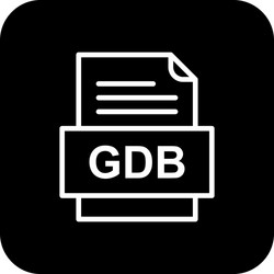 gdb file document icon vector image