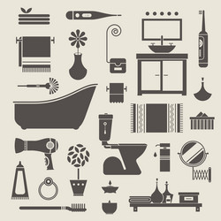 Bathroom icons set Royalty Free Vector Image - VectorStock