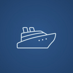 Cruise ship line icon vector