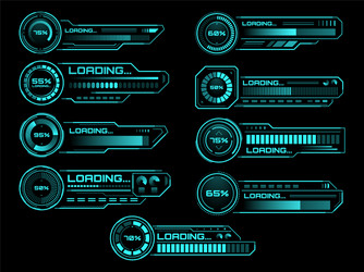 Hud futuristic loading progress bars sci fi Vector Image