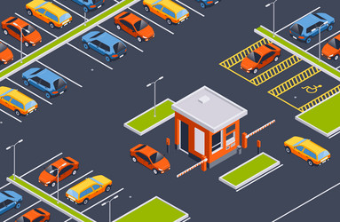 Outdoor parking lot composition vector