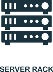 Server rack icon simple element from data vector