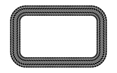 auto tire tread rectangle frame car vector