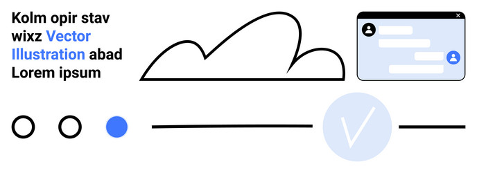 cloud computing concept with text chat interface vector image