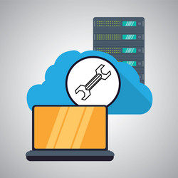 web hosting design data center icon isolate vector image