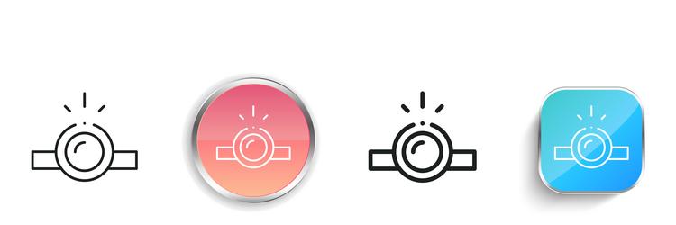 headlamp icon thin linear regular and button vector image