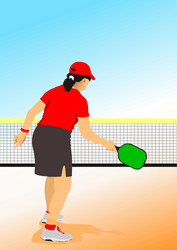pickleball player for you club or team design 3d Vector Image