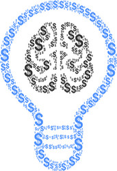 Brain bulb composition of dollar vector