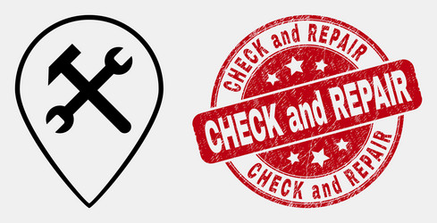 linear service map pointer icon vector image