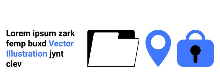 simplistic folder icon with geolocation and lock vector image