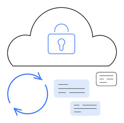 cloud security with data synchronization vector image