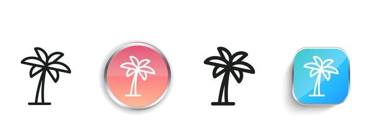 date palm icon thin linear regular and button vector image