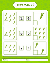 How many counting game with okra worksheet vector