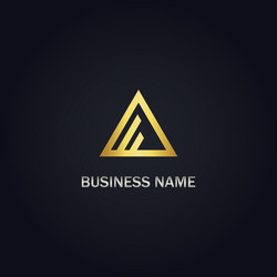Triangle line geometry gold logo Royalty Free Vector Image