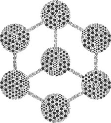 Blockchain nodes icon recursion composition vector
