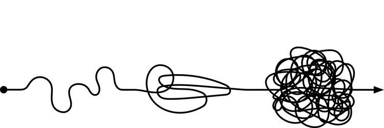 path of transition from simple to complex vector image
