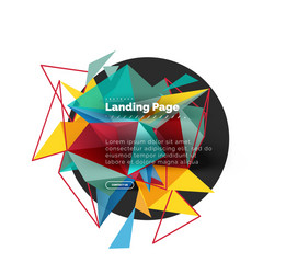 Triangular design abstract background landing vector