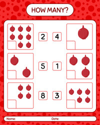 how many counting game with onion worksheet vector image