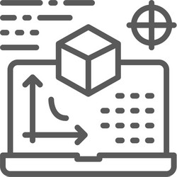 interactive board presentation project line icon vector image