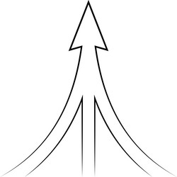 path to goal is an arrow pointer with three roads vector image