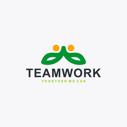 Teamwork logo design people rounded Royalty Free Vector