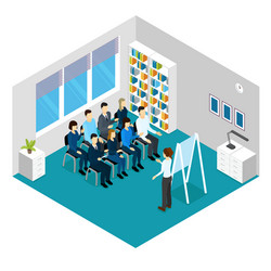 Education library isometric student composition Vector Image
