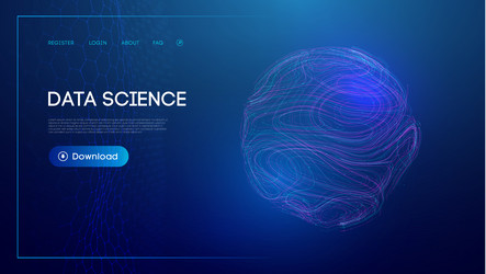 data science and technology network with abstract vector image