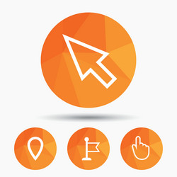 mouse cursor icon hand or flag pointer symbols vector image