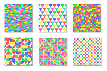 set of colorful repeatable geometric patterns vector image
