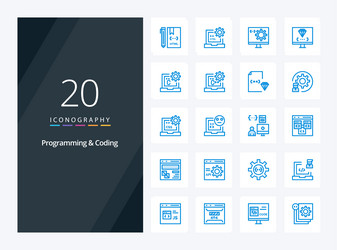 20 programming and coding blue color icon vector image