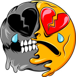 Sad broken heart cartoon Royalty Free Vector Image