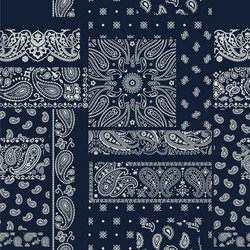 Bandana paisley fabric patchwork wallpaper Vector Image