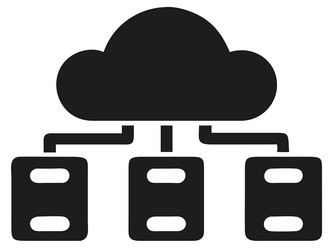 cloud computing diagram data storage and network vector image