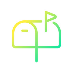 Mailbox pixel perfect gradient linear ui icon vector