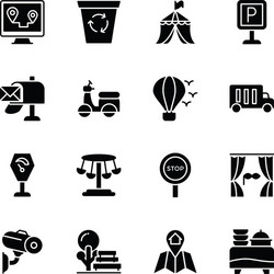 City related icons vector