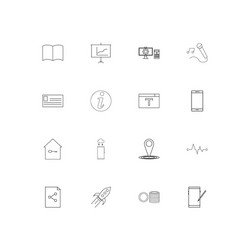 internet of things linear thin icons set outlined vector image
