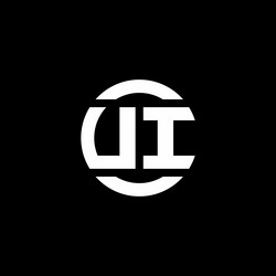 ui logo monogram isolated on circle element vector image