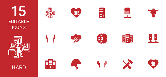 15 hard icons vector