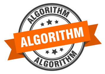 algorithm label algorithmround band sign vector image