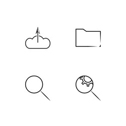 cyber security linear icons set simple outline vector image