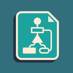 Green tile flowchart for program design or process vector
