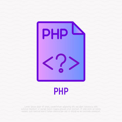 php file format thin line icon modern vector image