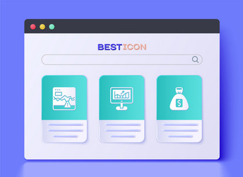 set computer with growth graph failure stocks vector image