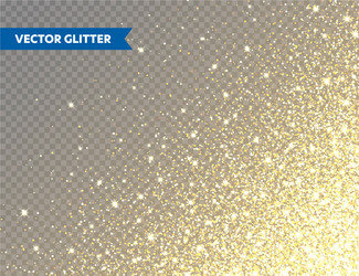 Sparkling golden glitter on transparent vector