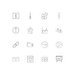 User interface linear thin icons set outlined vector