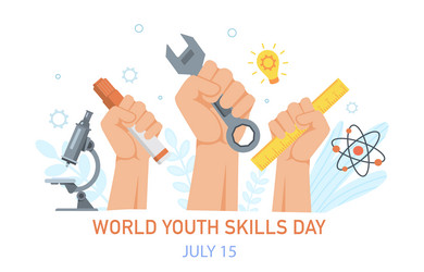 World youth skills day vector