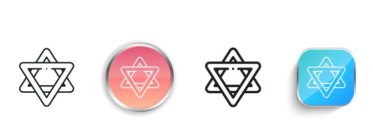 davids star icon thin linear regular and button vector image