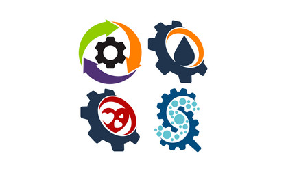 Gear template icon set Royalty Free Vector Image