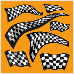 Racing Checkers Flags - Set Vector Image