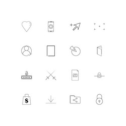 web linear thin icons set outlined simple vector image